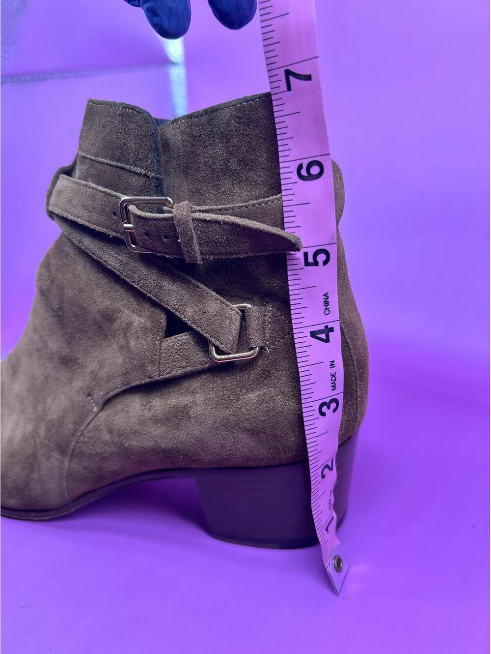 30% Off with BUNDLE! Saint Laurent Suede Wyatt Jodhpur Boots - Tobacco/Nut Suede - Picture 7 of 9